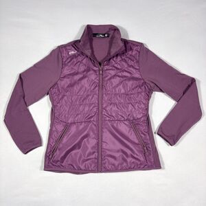 RLX Ralph Lauren Purple Quilted Hybrid Athletic Jacket Full Zip‎ Light Women S